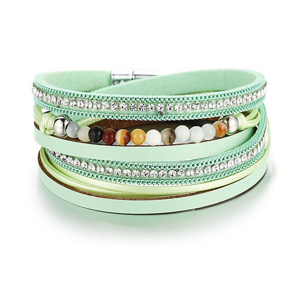 fashion crystal stone leather bracelet for woman green multiple layers charm bracelets bangles female statement jewelry gift, Golden;silver
fashion crystal stone leather bracelet for woman green multiple layers charm bracelets bangles female statement jewelry gift, Golden;silver