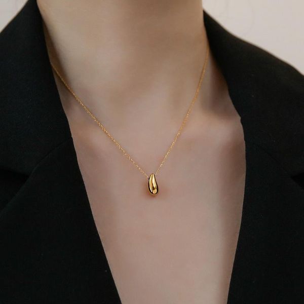 pendant necklaces 2021 arrivals 18 k gold water drop necklace female stainless steel clavicle chain simple jewelry not change color, Silver
pendant necklaces 2021 arrivals 18 k gold water drop necklace female stainless steel clavicle chain simple jewelry not change color, Silver