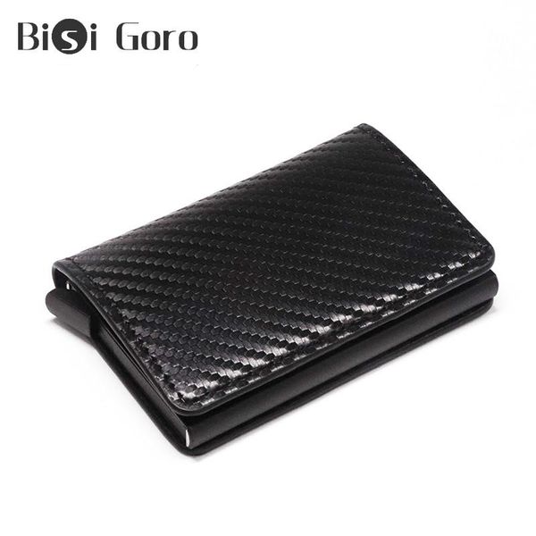 card holders bisi goro 2021 carbon fiber vintage holder men rfid black wallets metal aluminum id case slim mini wallet, Brown;gray
card holders bisi goro 2021 carbon fiber vintage holder men rfid black wallets metal aluminum id case slim mini wallet, Brown;gray