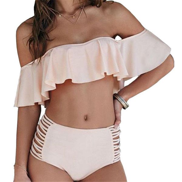 women's swimwear summer 2021 bikini set solid color push up high waist beach women flounce trikini brazilian swimsuit badpak, White;black
women's swimwear summer 2021 bikini set solid color push up high waist beach women flounce trikini brazilian swimsuit badpak, White;black