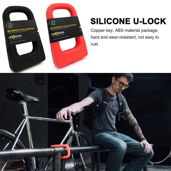 bike locks universal silicone u-shaped lock waterproof anti-theft bicycle padlock anti-collision riding supplies accessories 
bike locks universal silicone u-shaped lock waterproof anti-theft bicycle padlock anti-collision riding supplies accessories