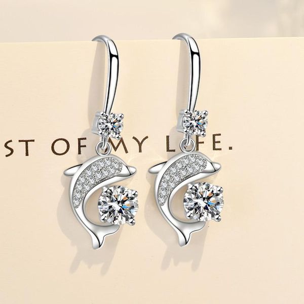dangle & chandelier jewelry women's zircon alloy dolphin shape long earrings retail and wholesale, Silver
dangle & chandelier jewelry women's zircon alloy dolphin shape long earrings retail and wholesale, Silver