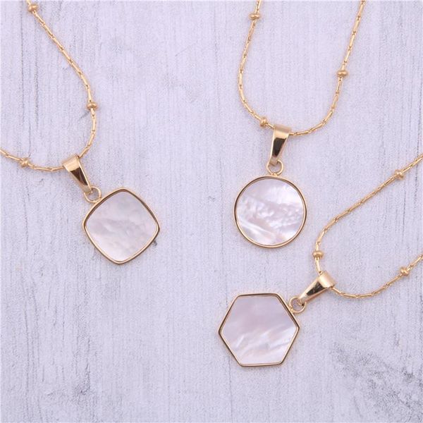 pendant necklaces cold wind gradient shell necklace lady titanium steel plated hexagonal round square short collar bone chain jewelry, Silver
pendant necklaces cold wind gradient shell necklace lady titanium steel plated hexagonal round square short collar bone chain jewelry, Silver