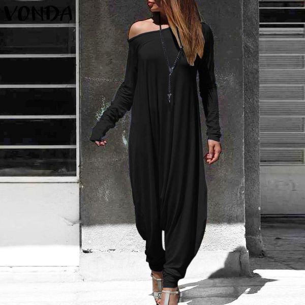 women's jumpsuits & rompers women playsuits one shoulder long sleeve female casual loose harem pants vonda plus size, Black;white
women's jumpsuits & rompers women playsuits one shoulder long sleeve female casual loose harem pants vonda plus size, Black;white