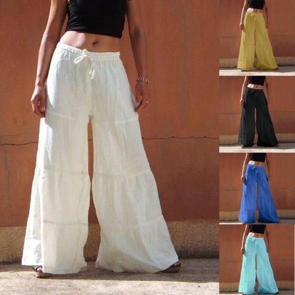 women's pants & capris 2021 autumn women solid colour casual bohe wide legged ruffles multicolor basic loose fashion show leg long leng, Black;white
women's pants & capris 2021 autumn women solid colour casual bohe wide legged ruffles multicolor basic loose fashion show leg long leng, Black;white
