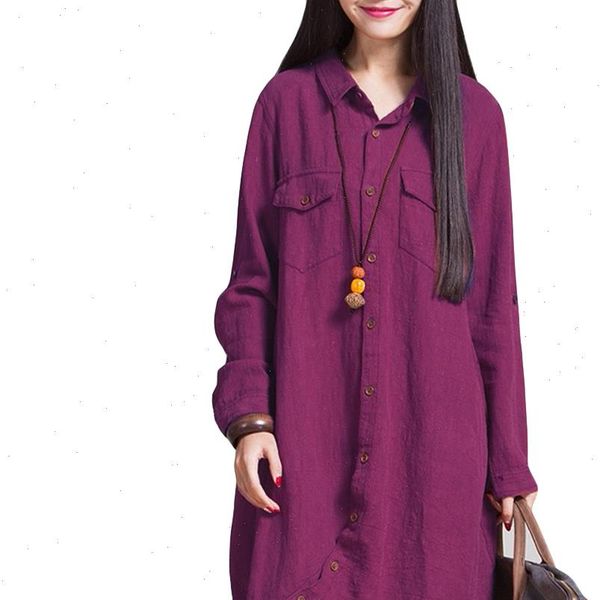 2021 women cotton linen long blouse irregular hem buttons loose casual vintage long shirt white purple dark blue blusas
2021 women cotton linen long blouse irregular hem buttons loose casual vintage long shirt white purple dark blue blusas