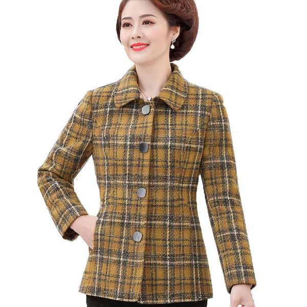 women's wool & blends blended coat 2021 spring jacket short thin section woolen outerwear ladies elegant plaid coats 4xl, Black
women's wool & blends blended coat 2021 spring jacket short thin section woolen outerwear ladies elegant plaid coats 4xl, Black