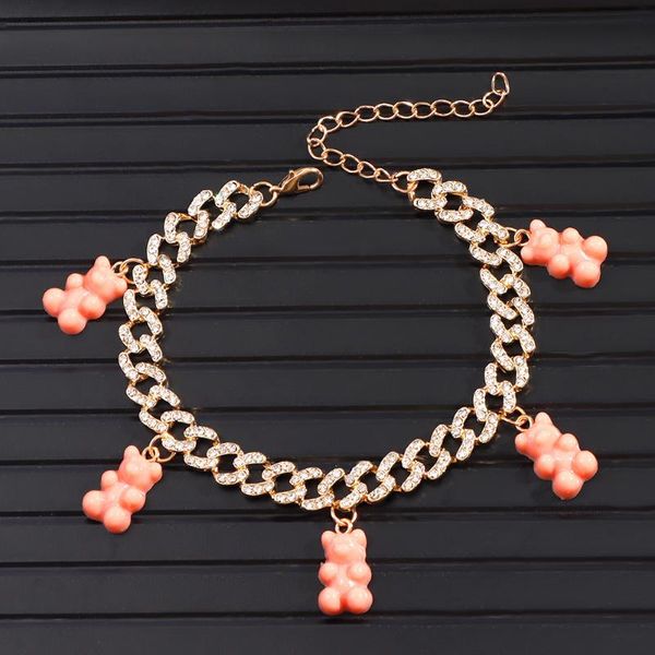 anklets 2021 cute rainbow resin bear anklet for women gold color bling rhinestone cuban link chain ankle bracelet y2k summer jewelry, Red;blue
anklets 2021 cute rainbow resin bear anklet for women gold color bling rhinestone cuban link chain ankle bracelet y2k summer jewelry, Red;blue