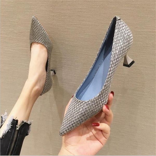 fashion pointed toe shallow women single shoes elegant ladies career work shoes woven stiletto high heels party dress pumps, Black
fashion pointed toe shallow women single shoes elegant ladies career work shoes woven stiletto high heels party dress pumps, Black