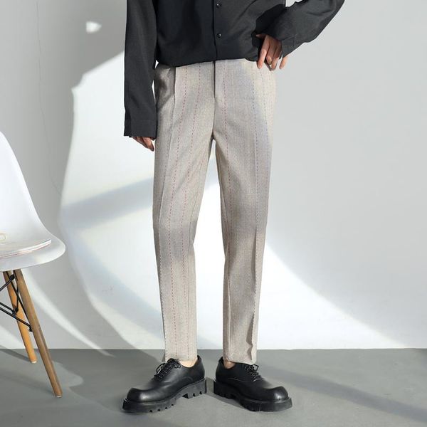 men's pants 2021 male streetwear fashion slim fit suit trousers striped casual ankle-lenght pencil, Black
men's pants 2021 male streetwear fashion slim fit suit trousers striped casual ankle-lenght pencil, Black