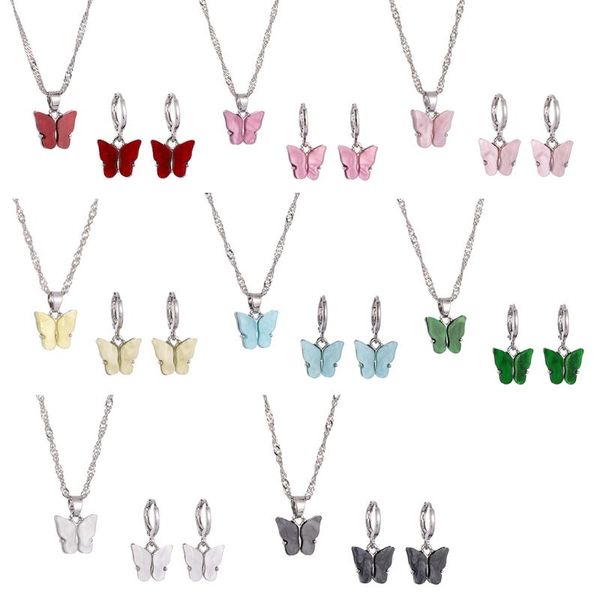 earrings & necklace 2021 creative resin butterfly charm drop set nice gift for your mother lover families 5 colors optional, Silver
earrings & necklace 2021 creative resin butterfly charm drop set nice gift for your mother lover families 5 colors optional, Silver