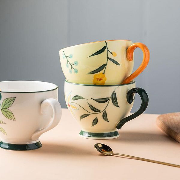 mugs ins hand-painted pattern 500ml ceramic nordic creative office breakfast cereal simple household coffee milk 
mugs ins hand-painted pattern 500ml ceramic nordic creative office breakfast cereal simple household coffee milk