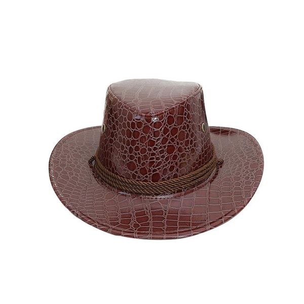 cloches 2021 western cowboy hats imitation leather tourism sun hat men women jazz rainproof wide brim cap, Blue;gray
cloches 2021 western cowboy hats imitation leather tourism sun hat men women jazz rainproof wide brim cap, Blue;gray