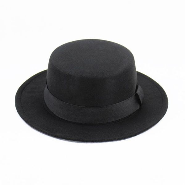 wide brim hats 2021 women fall winter vintage bucket hat classic retro jazz ladies female fashion fedoras cotton felt flat caps, Blue;gray
wide brim hats 2021 women fall winter vintage bucket hat classic retro jazz ladies female fashion fedoras cotton felt flat caps, Blue;gray