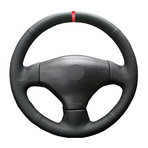 steering wheel covers black pu faux leather diy hand-stitched custom red marker car cover for 206 2002-2006 
steering wheel covers black pu faux leather diy hand-stitched custom red marker car cover for 206 2002-2006
