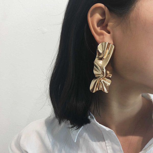 jewelry personality irregular mirror long feminine geometric design creative earrings, Silver
jewelry personality irregular mirror long feminine geometric design creative earrings, Silver