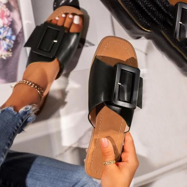 slippers women's house fashion open toe solid color square buckle flat outdoor home slipper flip flop inbeach, Black
slippers women's house fashion open toe solid color square buckle flat outdoor home slipper flip flop inbeach, Black