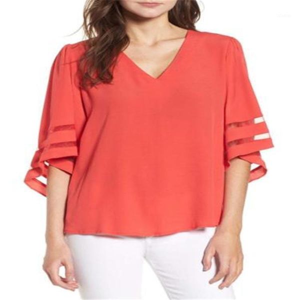 women casual loose v neck solid chiffon blouse shirt women's blouses & shirts, White
women casual loose v neck solid chiffon blouse shirt women's blouses & shirts, White