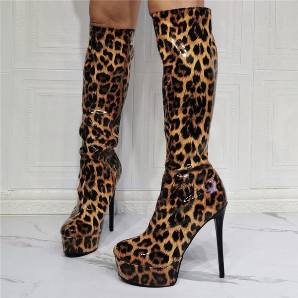 boots leopard prints platform women's knee high back zipper stiletto ladies long booty night party heels shoes, Black
boots leopard prints platform women's knee high back zipper stiletto ladies long booty night party heels shoes, Black