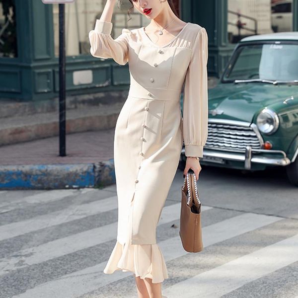casual dresses mazefeng 2021 spring autumn women mermaid solid slim v-neck single-breasted slit pullover long, Black;gray
casual dresses mazefeng 2021 spring autumn women mermaid solid slim v-neck single-breasted slit pullover long, Black;gray
