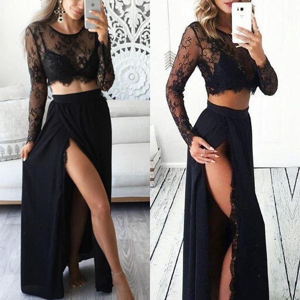 casual dresses 2 piece set women 2021 long sleeve black lace see through slip dress ladies beach two, Black;gray
casual dresses 2 piece set women 2021 long sleeve black lace see through slip dress ladies beach two, Black;gray