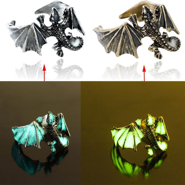 cluster rings gothic noctilucent dragon vintage animal pterosaur openning ring for men luminous glow in the dark halloween punk jewelry, Golden;silver
cluster rings gothic noctilucent dragon vintage animal pterosaur openning ring for men luminous glow in the dark halloween punk jewelry, Golden;silver