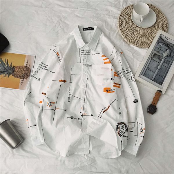 new korean fashion xueba printed long sleeve men's net red formula shirt handsome top, White;black
new korean fashion xueba printed long sleeve men's net red formula shirt handsome top, White;black
