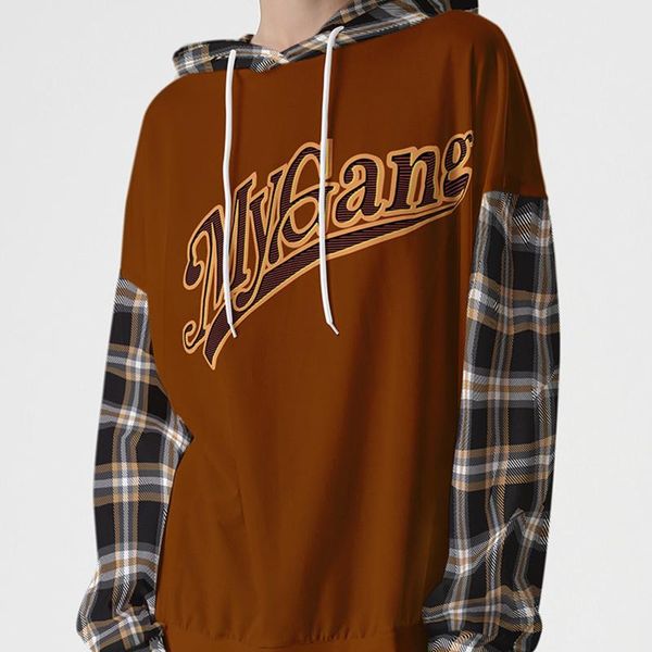 women's hoodies & sweatshirts dark brown designer retro letter print sweatshirt women plus size oversized streetwear clothes for teens, Black
women's hoodies & sweatshirts dark brown designer retro letter print sweatshirt women plus size oversized streetwear clothes for teens, Black