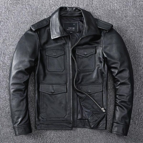 men's leather & faux 2021 autumn winter fashion genuine jacket vintage cowhide coat men slim fit casual biker plus size 5xl e217, Black
men's leather & faux 2021 autumn winter fashion genuine jacket vintage cowhide coat men slim fit casual biker plus size 5xl e217, Black