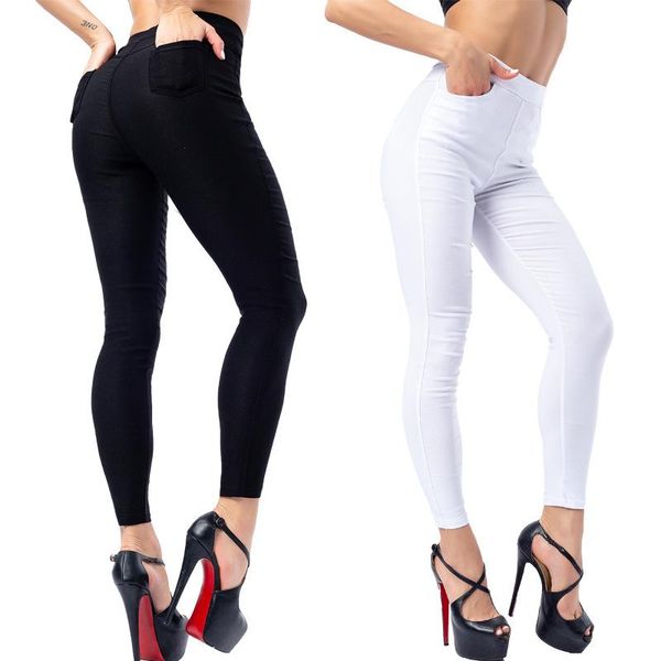 new solid cropped trousers tight yoga bottom side pockets women leggings fitness running elastic force quick dry cycling, White;red
new solid cropped trousers tight yoga bottom side pockets women leggings fitness running elastic force quick dry cycling, White;red