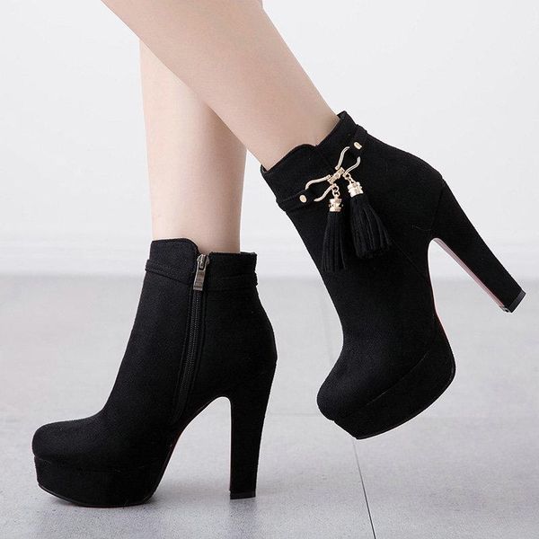 boots 2021 flock women platform fashion fringe ankle square high heels zipper autumn winter ladies shoes plus size 43, Black
boots 2021 flock women platform fashion fringe ankle square high heels zipper autumn winter ladies shoes plus size 43, Black