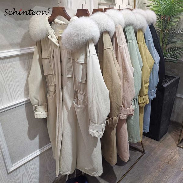 schinteon white duck down long jacket with real fur winter warm outwear loose casual coat with hood 100% big fox fur collar t191031, Black
schinteon white duck down long jacket with real fur winter warm outwear loose casual coat with hood 100% big fox fur collar t191031, Black