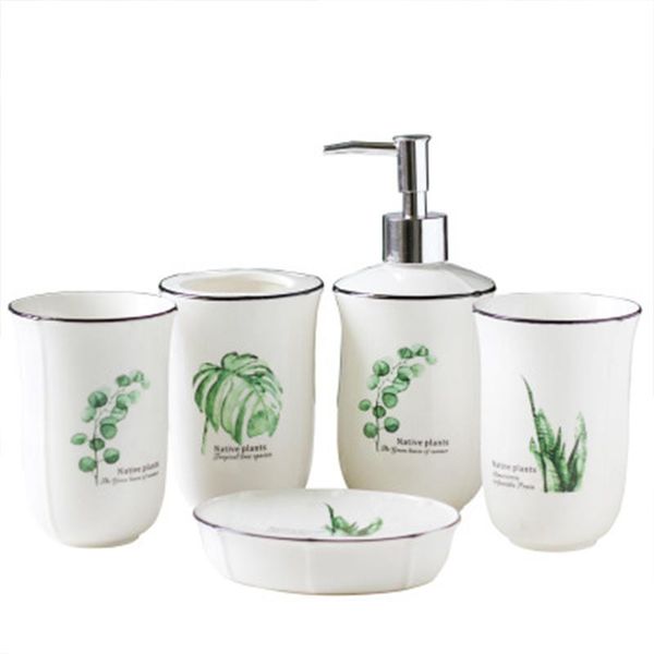 bath accessory set white sanitary ware ceramic five-piece bathroom wash mouthwash cup soap dish modern toothbrush el supplies
bath accessory set white sanitary ware ceramic five-piece bathroom wash mouthwash cup soap dish modern toothbrush el supplies