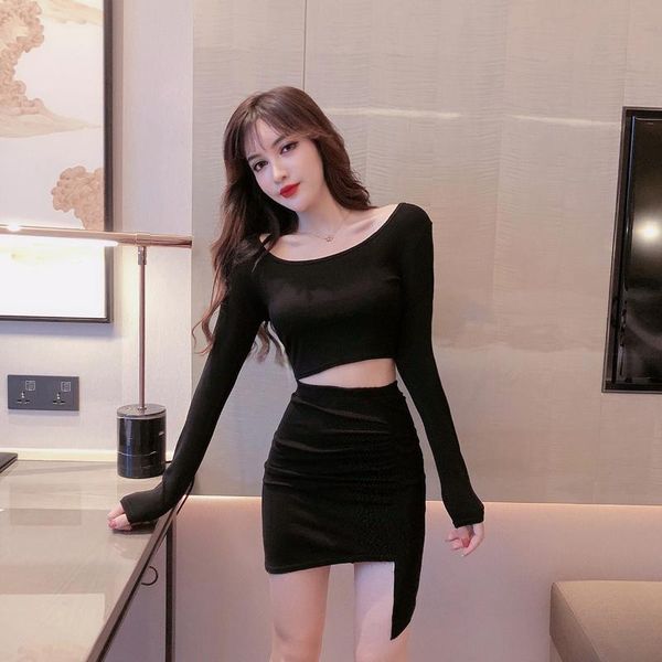 two piece dress lucyever 2 outfits for women corp long sleeve t shirt high waist mini skirt set cotton club night ladies, White
two piece dress lucyever 2 outfits for women corp long sleeve t shirt high waist mini skirt set cotton club night ladies, White
