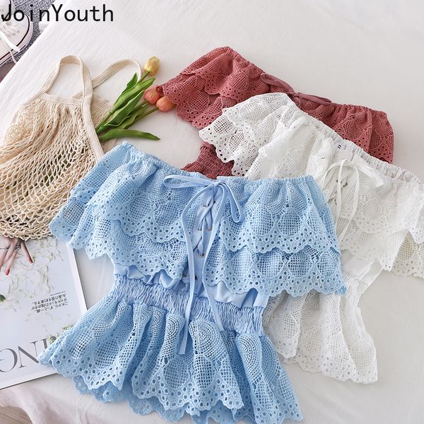 joinyouth womens blouses crop bandage blusas lace flower ruffles off shoulder white blouse korean tunic shirts clothes 210225
joinyouth womens blouses crop bandage blusas lace flower ruffles off shoulder white blouse korean tunic shirts clothes 210225