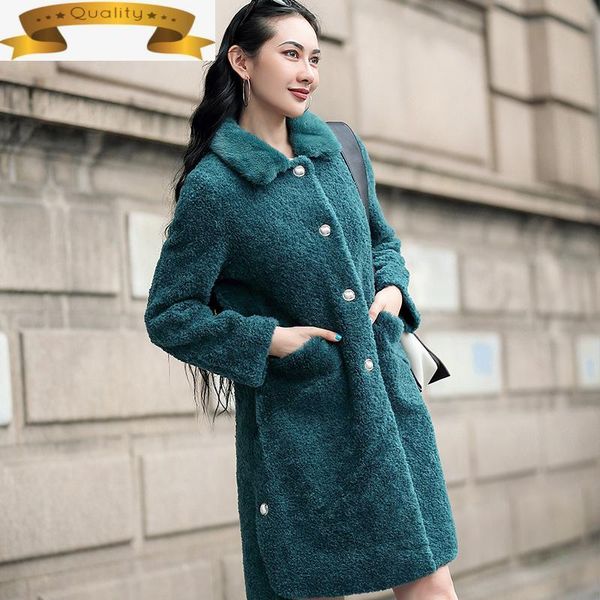 women's fur & faux 100% wool coat female jacket mink collar warm winter clothes women korean 2021 mujeres abrigos 713 pph1492, Black
women's fur & faux 100% wool coat female jacket mink collar warm winter clothes women korean 2021 mujeres abrigos 713 pph1492, Black
