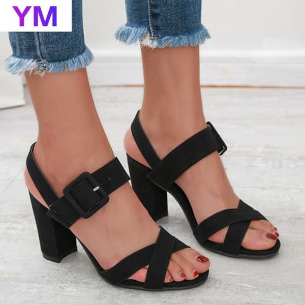 sandals 2021 summer style fashion high square heel round head open toe buckle strap female party size35-43, Black
sandals 2021 summer style fashion high square heel round head open toe buckle strap female party size35-43, Black