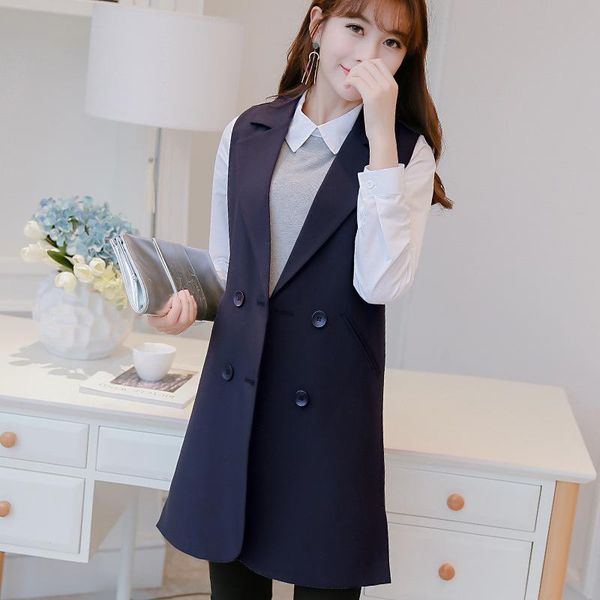 women's vests women autumn spring blend vest waistcoat lady office wear long coat casual sleeveless jacket double breasted p3412, Black;white
women's vests women autumn spring blend vest waistcoat lady office wear long coat casual sleeveless jacket double breasted p3412, Black;white