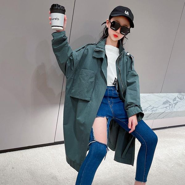 coat girls middle and older children 2021 autumn windbreaker jacket fashion style girl long baby clothes trench, Blue;gray
coat girls middle and older children 2021 autumn windbreaker jacket fashion style girl long baby clothes trench, Blue;gray