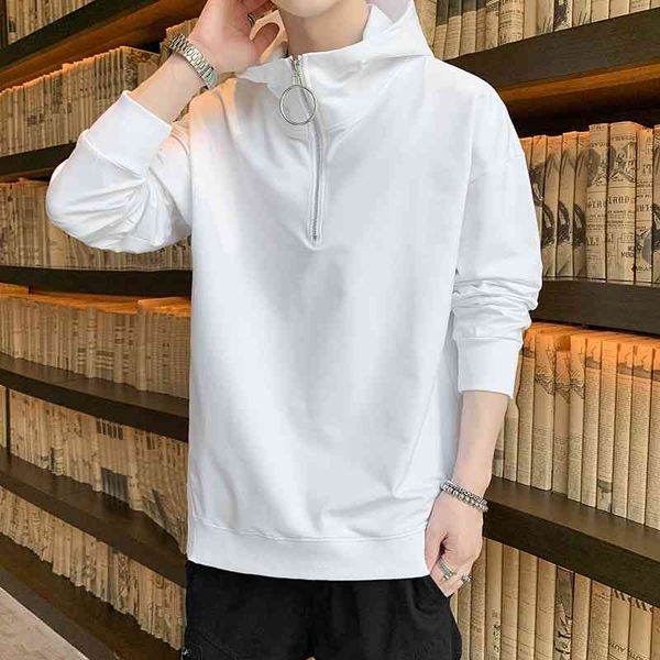 2021 spring new men's korean fashion trend: youth simple loose large hooded sweater, Black
2021 spring new men's korean fashion trend: youth simple loose large hooded sweater, Black