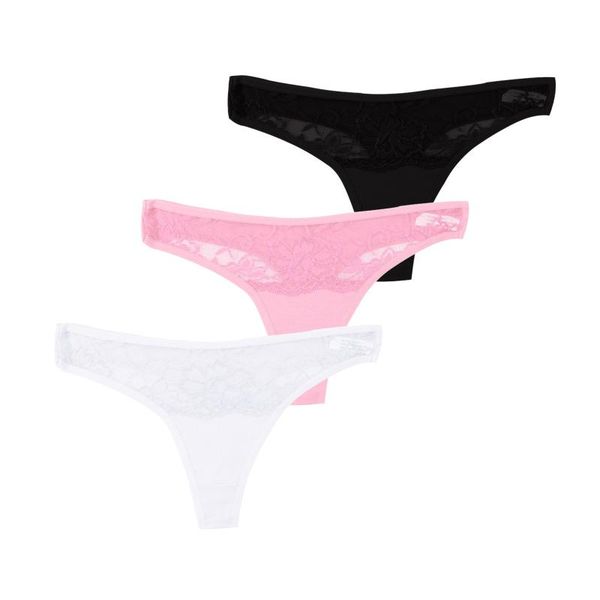 women's panties 3pcs g-string ladies lingerie lace thong hollow low waist cotton briefs underwear solid color underpants, Black;pink
women's panties 3pcs g-string ladies lingerie lace thong hollow low waist cotton briefs underwear solid color underpants, Black;pink