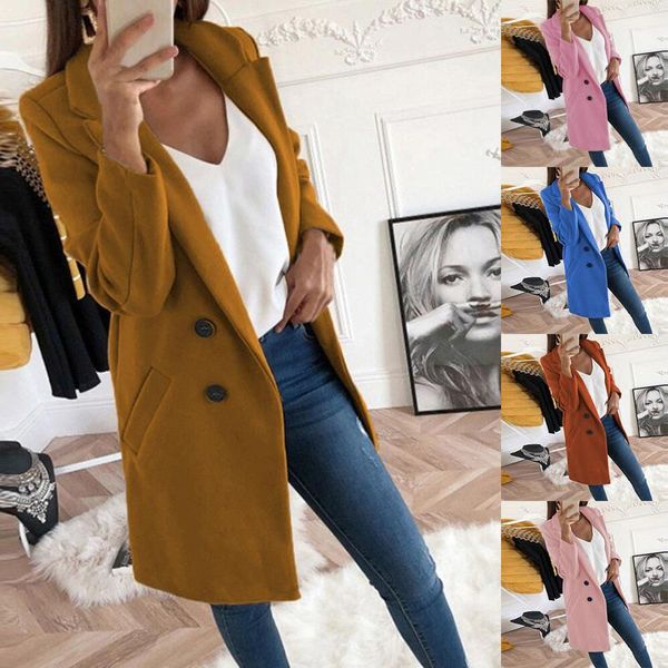 women's jackets plus size long sleeve winter women coat elegant outerwear casual wool blend artificial jacket female, Black;brown
women's jackets plus size long sleeve winter women coat elegant outerwear casual wool blend artificial jacket female, Black;brown