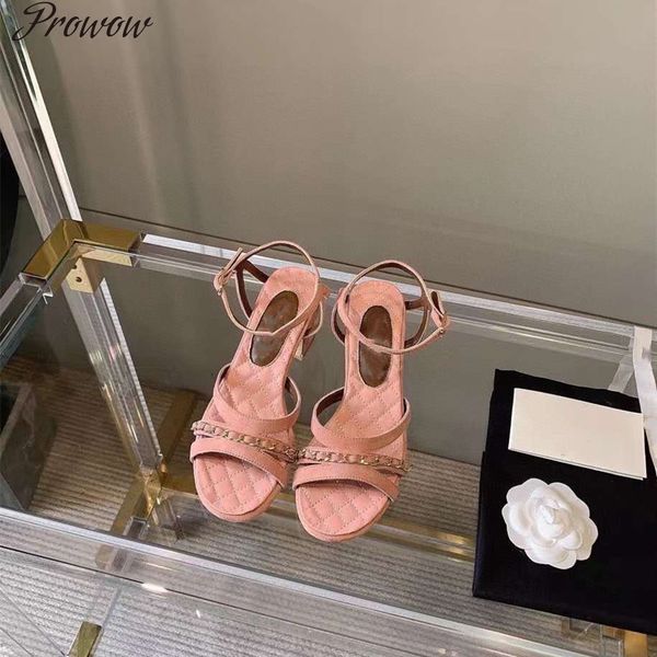 prowow leather sandal fashion fish mouth women's shoes summer chunky heels high shallow 60% off store online, Black 
prowow leather sandal fashion fish mouth women's shoes summer chunky heels high shallow 60% off store online, Black