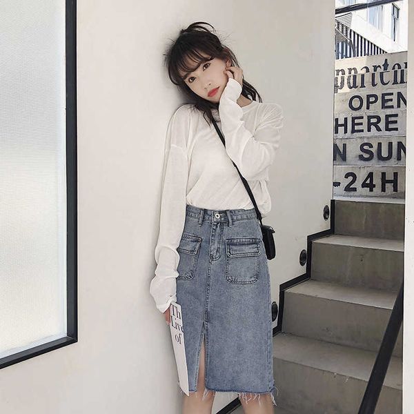 denim split skirt women's high waist small bag buttock a-line mid long in summer 2021, Black;gray
denim split skirt women's high waist small bag buttock a-line mid long in summer 2021, Black;gray