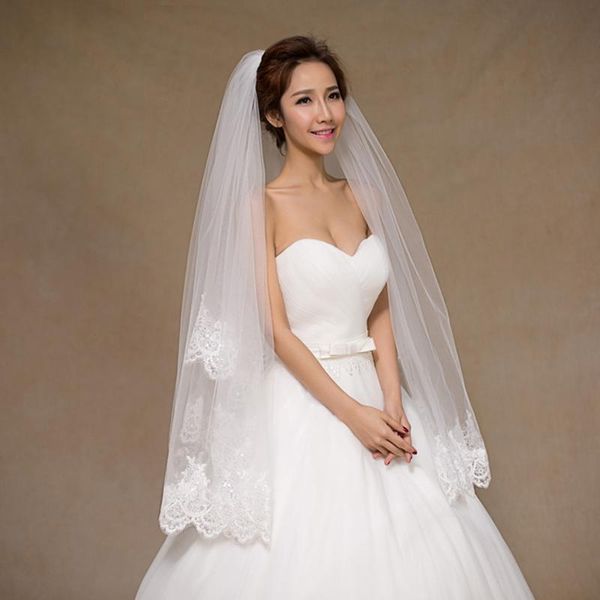 bridal veils white woman 2021 vintage short wedding 2 layers sequined lace edge bride accessories real pos, Black
bridal veils white woman 2021 vintage short wedding 2 layers sequined lace edge bride accessories real pos, Black