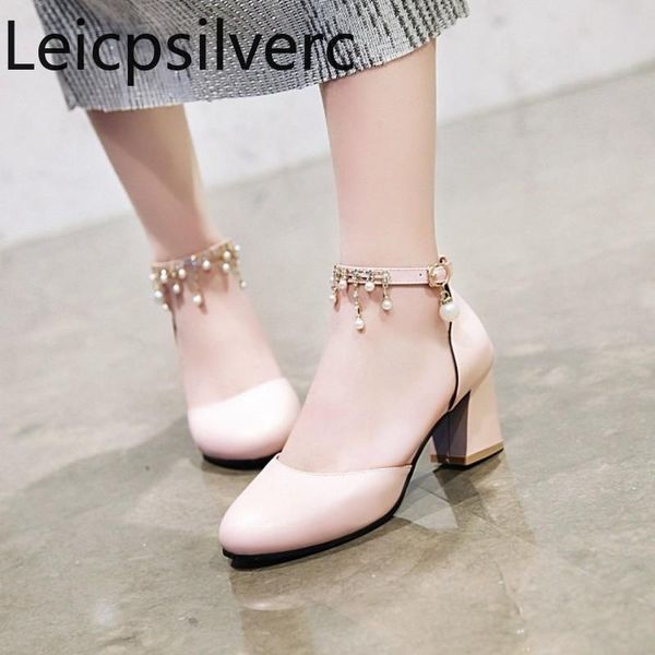 dress shoes pumps spring and autumn style round head shallow mouth buckle string bead thick heel women's shoe high 6cm plus size 29-43, Black
dress shoes pumps spring and autumn style round head shallow mouth buckle string bead thick heel women's shoe high 6cm plus size 29-43, Black