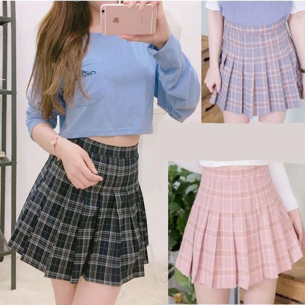 skirts women girls plaid skirt a-line school high waist pleated skater uniform with inner shorts casual skinny, Black
skirts women girls plaid skirt a-line school high waist pleated skater uniform with inner shorts casual skinny, Black