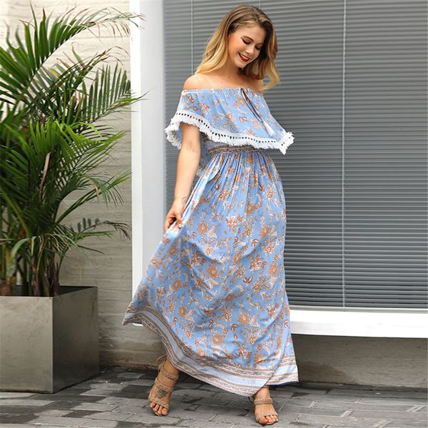 2021 new boho style long vestidos women off shoulder beach summer robe femme ete print vintage maxi komy, Black;gray
2021 new boho style long vestidos women off shoulder beach summer robe femme ete print vintage maxi komy, Black;gray