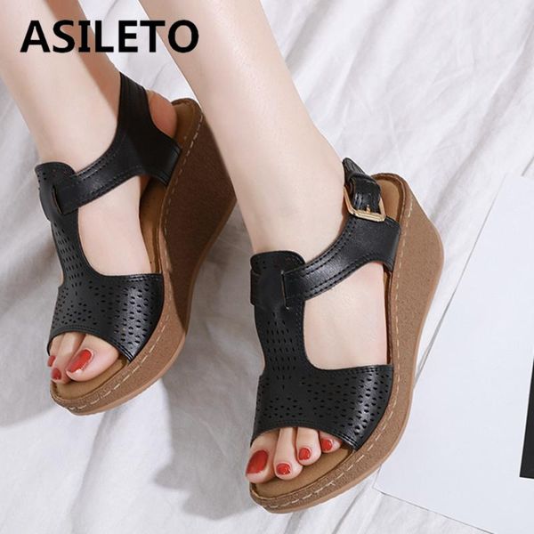 asileto new 2021 women sandals open toe 6.5cm wedge heels buckle classic soft breathable non-slip big size 36-42 casual s2161, Black
asileto new 2021 women sandals open toe 6.5cm wedge heels buckle classic soft breathable non-slip big size 36-42 casual s2161, Black