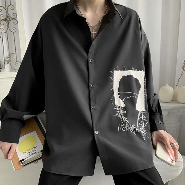 2021 new solid color long sleeve shirt men's korean trend loose casual fashion super fire personality clothes, White;black
2021 new solid color long sleeve shirt men's korean trend loose casual fashion super fire personality clothes, White;black
